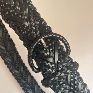 Calvin Klein black woven leather belt